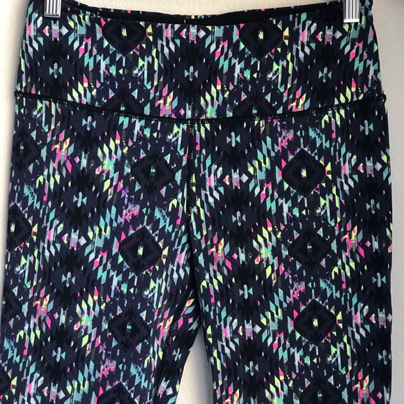 Victoria's Secret VSX Sport Psychedelic Print Neon Accents sz Medium Pants Yoga - Picture 5 of 16